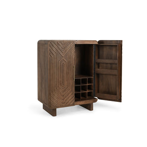 Holmes Mango Wood Bar Cabinet - Artisan Brown