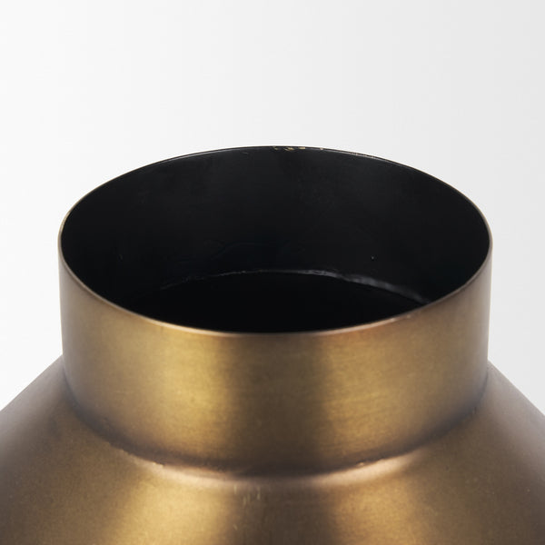 Perrin Large Brushed Gold Metal Decorative Vase