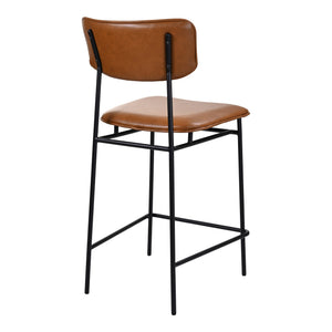 Moe's Sailor Counter Stool Brown with Leather Seat