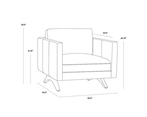 ROGERS ARMCHAIR - SHALIMAR TOBACCO LEATHER