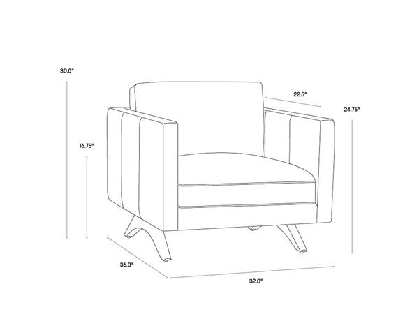 ROGERS ARMCHAIR - SHALIMAR TOBACCO LEATHER