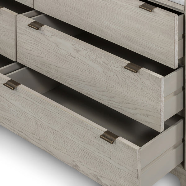 Viggo 6 Drawer Dresser In Vintage White Oak