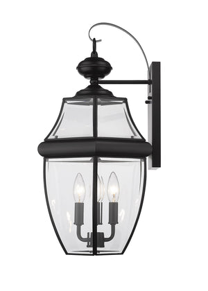 Westover 3 Light Outdoor Wall Sconce in Black Finish