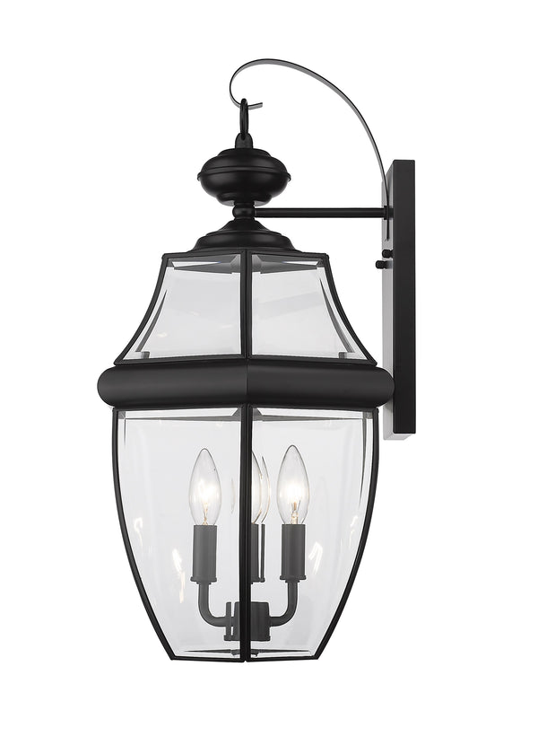 Westover 3 Light Outdoor Wall Sconce in Black Finish