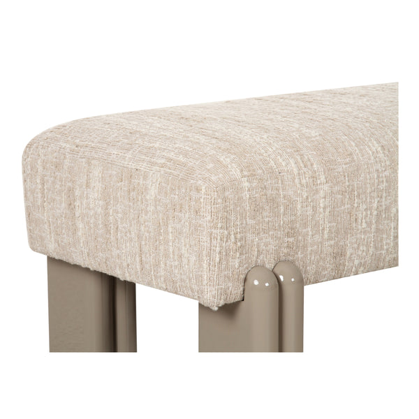 Priya Bench Off White with High-Gloss Iron Legs