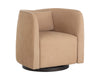 EMILIE SWIVEL LOUNGE CHAIR - NUBUCK TAN LEATHER
