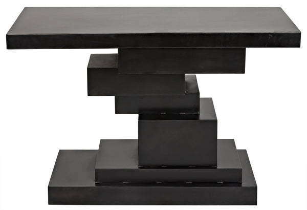 Platoon Industrial Steel Console in Matte Black