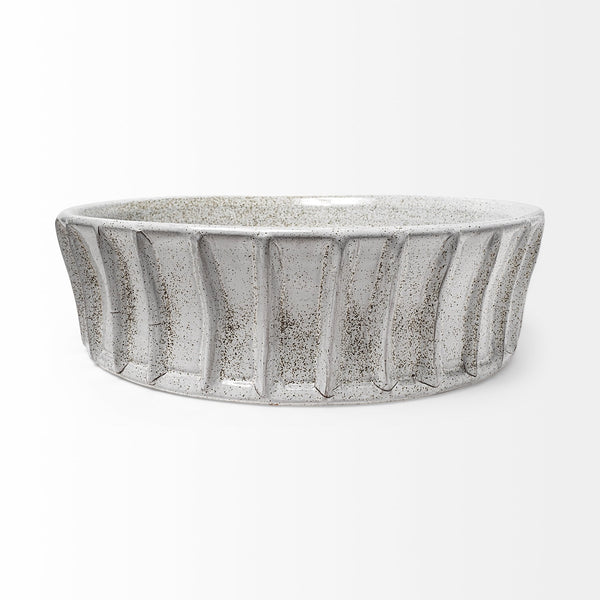 Silone (Large) 16L x 16W White Ceramic Bowl