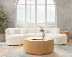 Octavia Crescent Sectional - Vanilla Polyester
