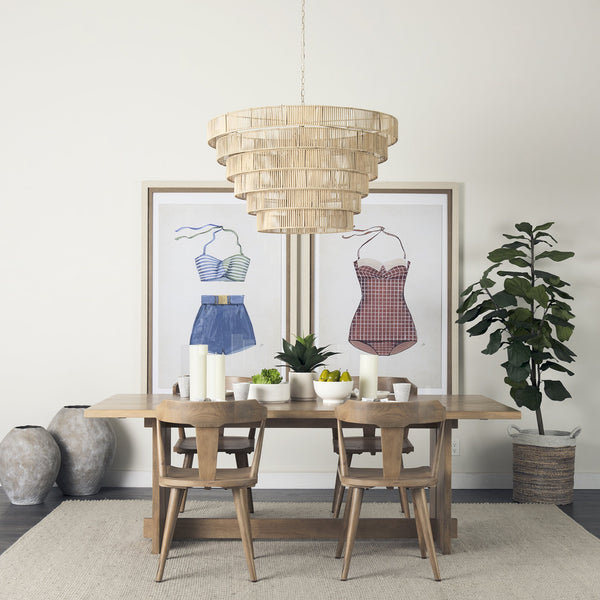 Aida 84L Light Brown Wood Dining Table