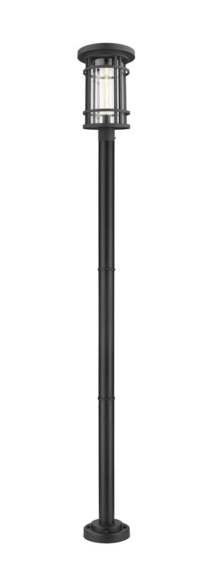 Jordan 1 Light Outdoor Post Mounted Fixture in Black Finish