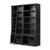 Admont Double Bookcase W Ladder In Worn Blk