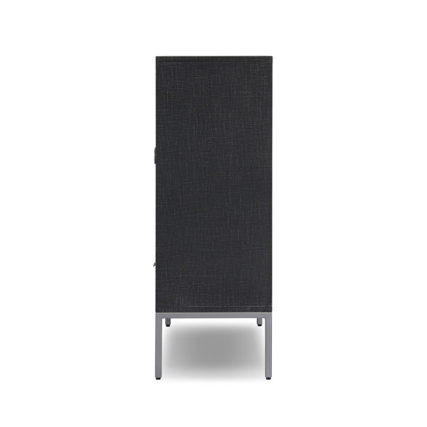 Cressida Bar Cabinet - Black Linen