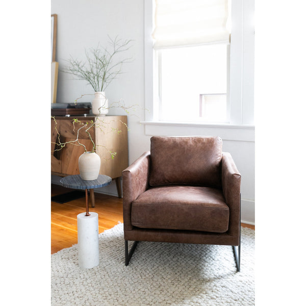 Moe's Dusk Accent Table Black, Marble and Brass