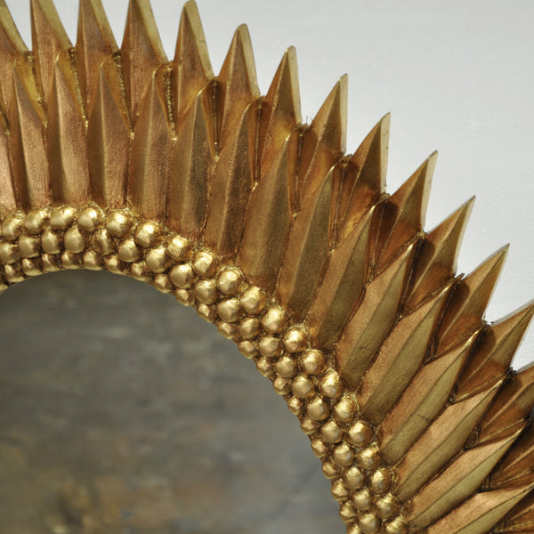 OVAL STARBURST MIRROR IN GOLD LEAF