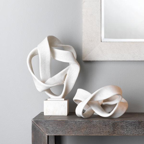 Intertwined Resin Decorative Table Object, White