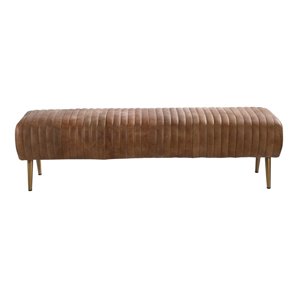 Moe's Endora Open Road Brown Leather Bench