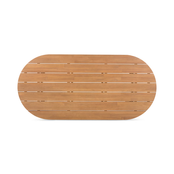 Delta Oval Outdoor Dining Table in Natural Teak