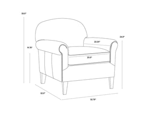BASTONI LOUNGE CHAIR - CHOCOLATE LEATHER