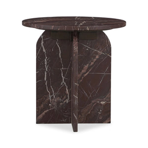 Reilly Marble Accent Table Small - Merlot