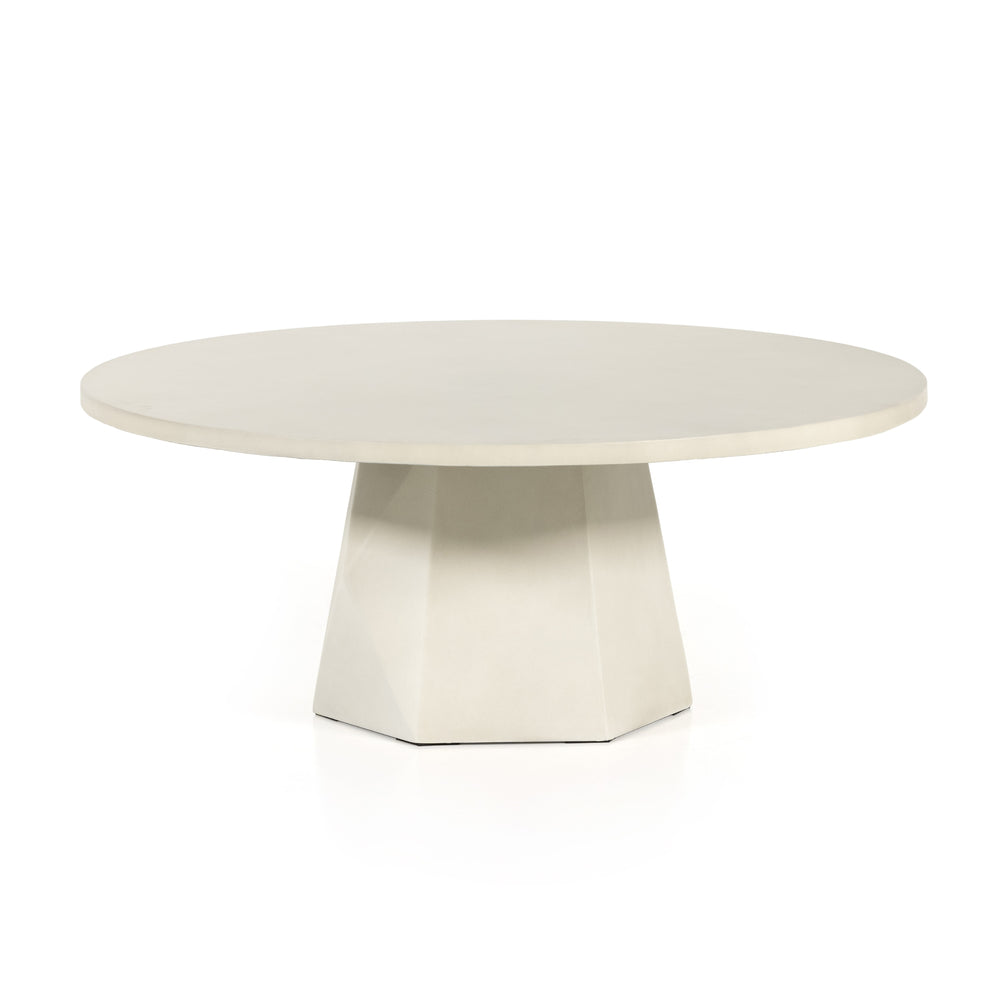 Bowman Outdoor Coffee Table In White Concrete