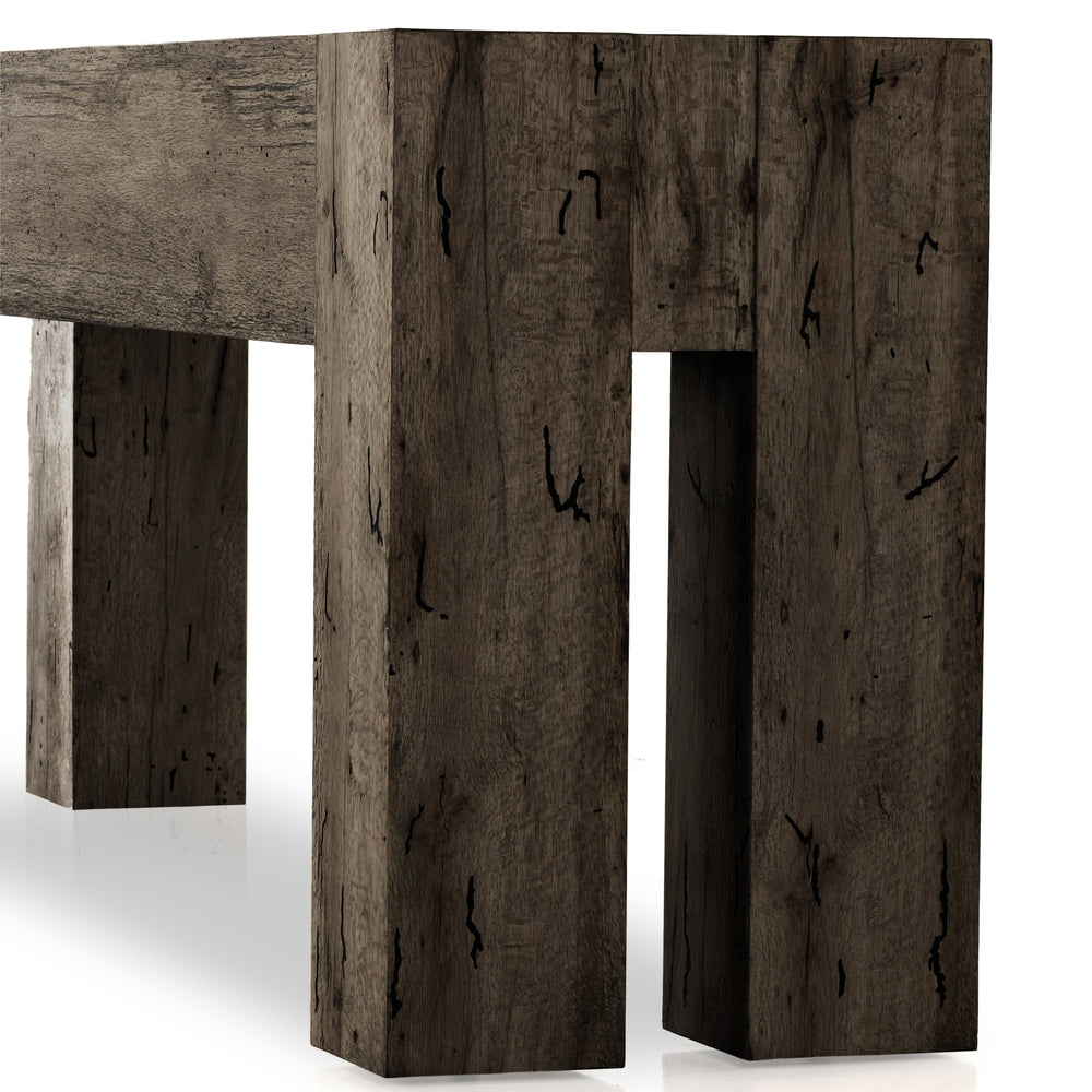 Abaso Console Table In Ebony Rustic