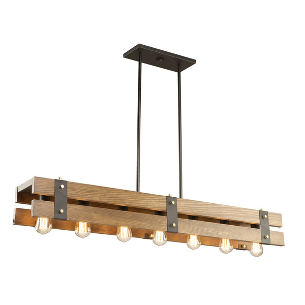 Barnyard AC11277 Island Light in Black & Satin Brass