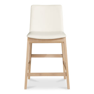 Moe's Deco White Counter Stool with Walnut Frame
