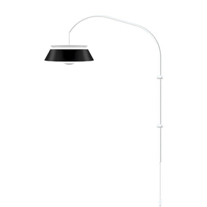 Cuna Black 1-Light Wall Lamp with White Wall Hanger