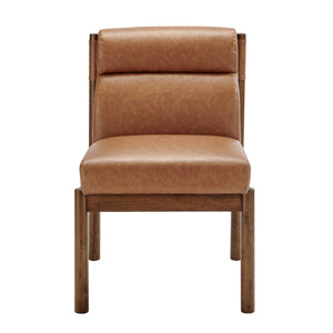 Micah Faux Leather Dining Side Chair, Vintage Cider