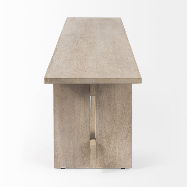 Aida 18H Light Gray Wood Dining Bench