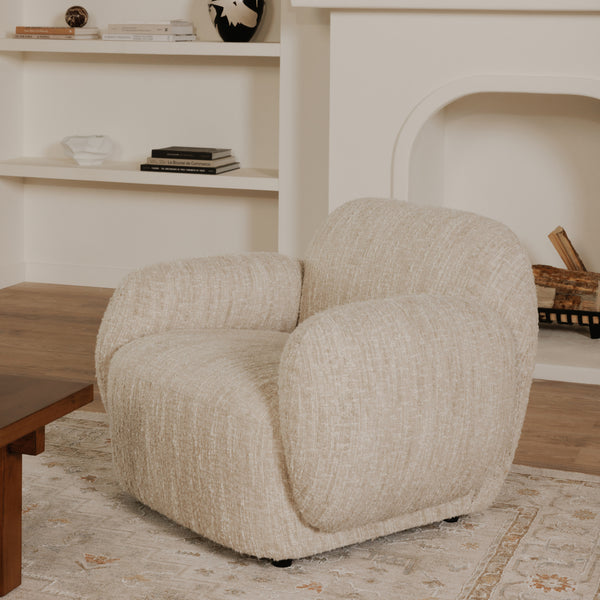 Moe's Hazel Lounge Chair Off White Boucle