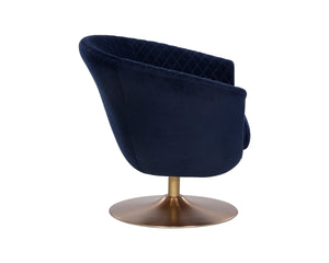 CARINE SWIVEL LOUNGE CHAIR - QUILTED ABBINGTON NAVY