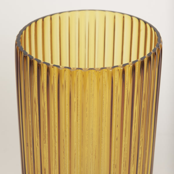Dawn Tall Amber Glass Vase