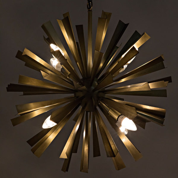 Bero Chandelier, Metal with Brass Finish