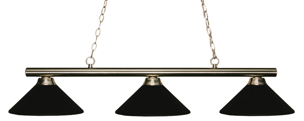 Sharp Shooter 3 Light Billiard Light in Brushed Nickel Finish