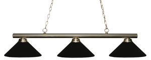 Sharp Shooter 3 Light Billiard Light in Brushed Nickel Finish