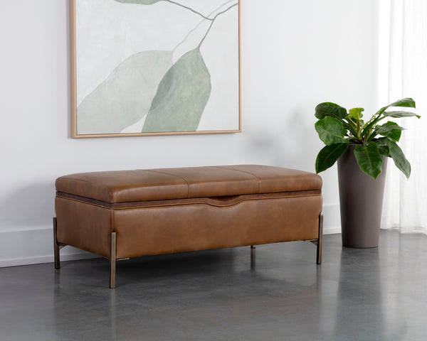 KAEL STORAGE BENCH - TOBACCO TAN