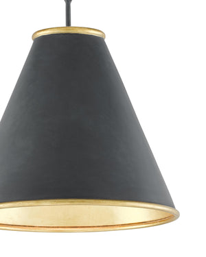Pierrepont Black Small Pendant In Black & Gold