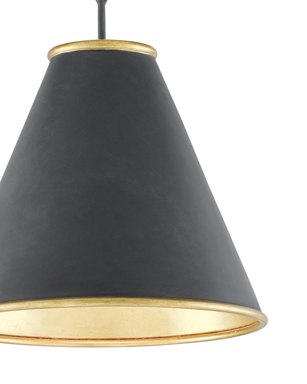 Pierrepont Black Small Pendant In Black & Gold