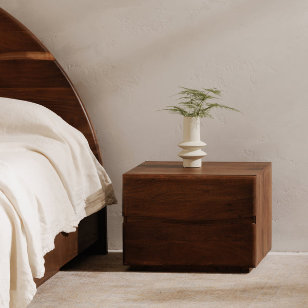 Moe's Watson Nightstand with Live-Edge Acacia