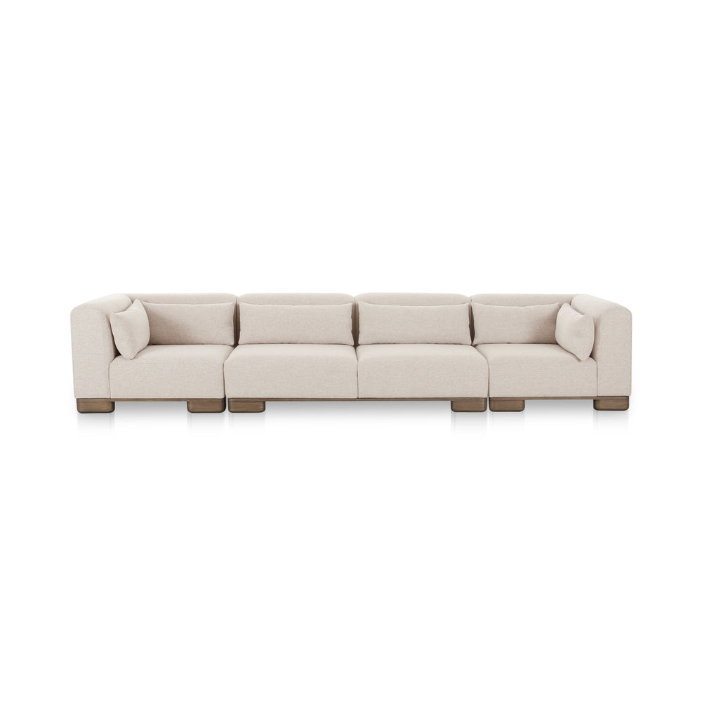 June Modular Sofa in Oatmeal with Oak Veneer Legs