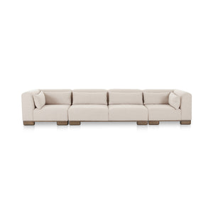 June Modular Sofa in Oatmeal with Oak Veneer Legs