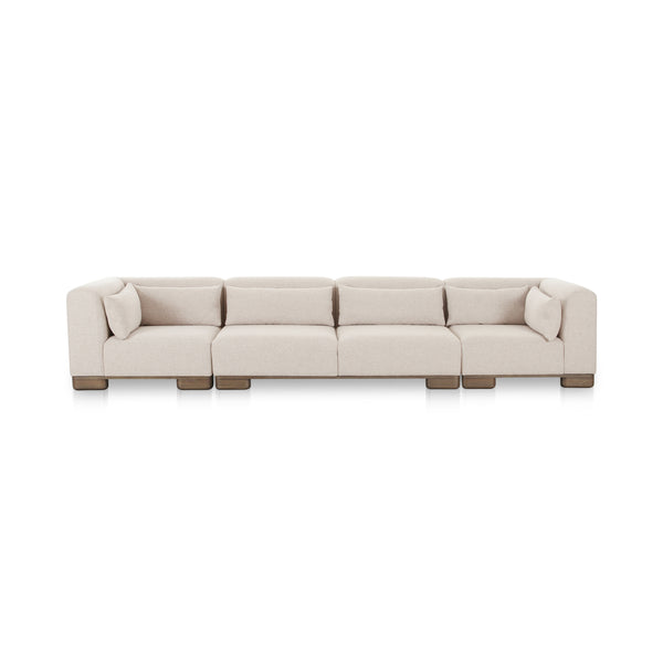 June Modular Sofa in Oatmeal with Oak Veneer Legs
