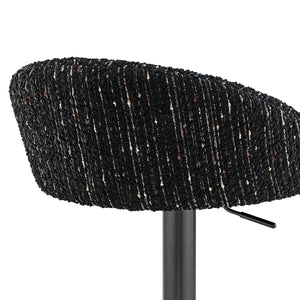 Jorrell KD Boucle Gaslift Swivel Bar Stool, Zenith Black