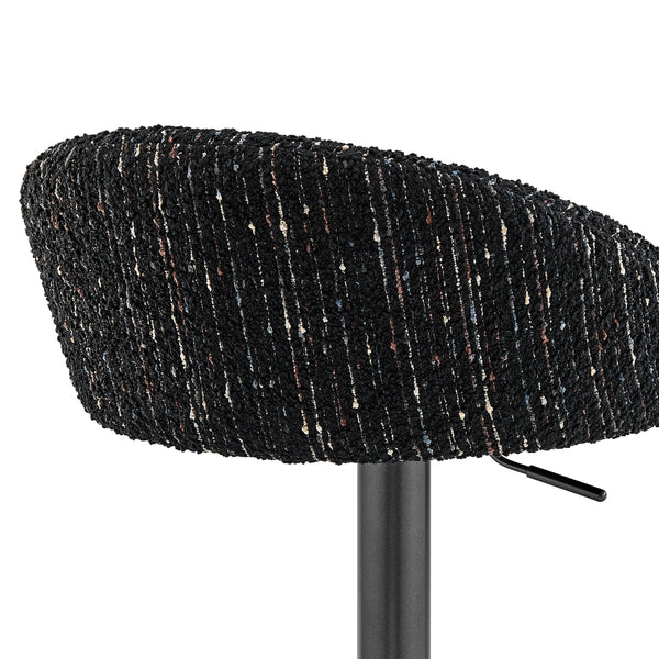 Jorrell KD Boucle Gaslift Swivel Bar Stool, Zenith Black
