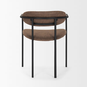 Parker Muted Brown Faux Leather w/ Black Metal Dining Chair