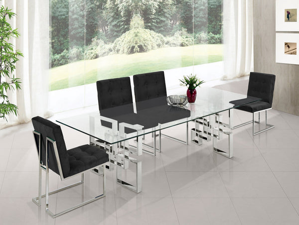 Sara Dining Chair In Black Velvet