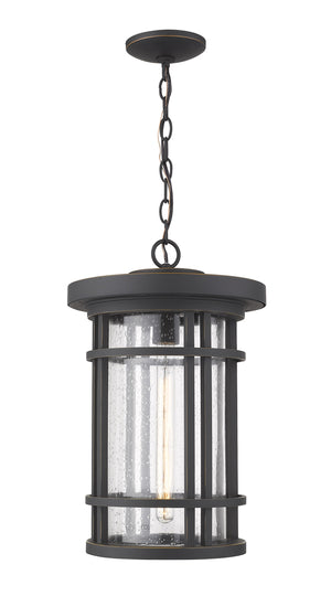 Jordan 1 Light Outdoor Chain Mount Ceiling Fixture in Oil Rubbed Bronze Finish