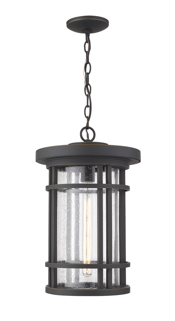 Jordan 1 Light Outdoor Chain Mount Ceiling Fixture in Oil Rubbed Bronze Finish